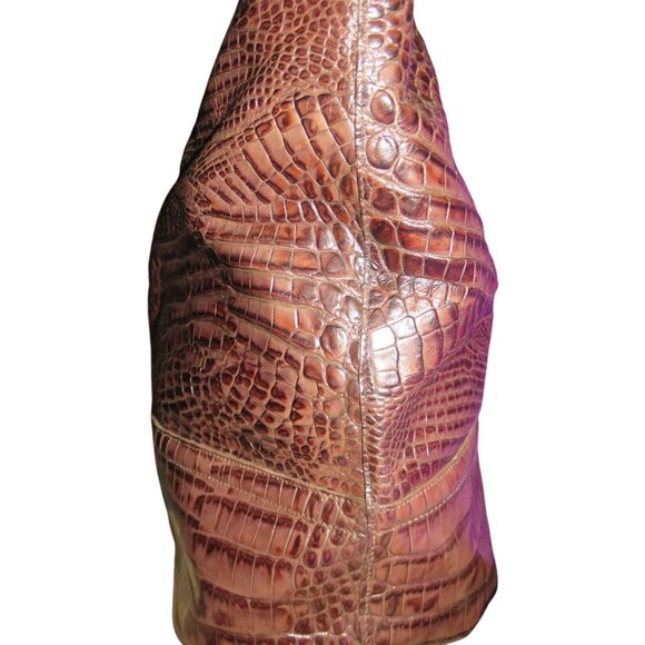 Brahmin Truffle Melbourne Collection Medium Asher Croc Leather Tote C80151TF - Picture 3 of 14